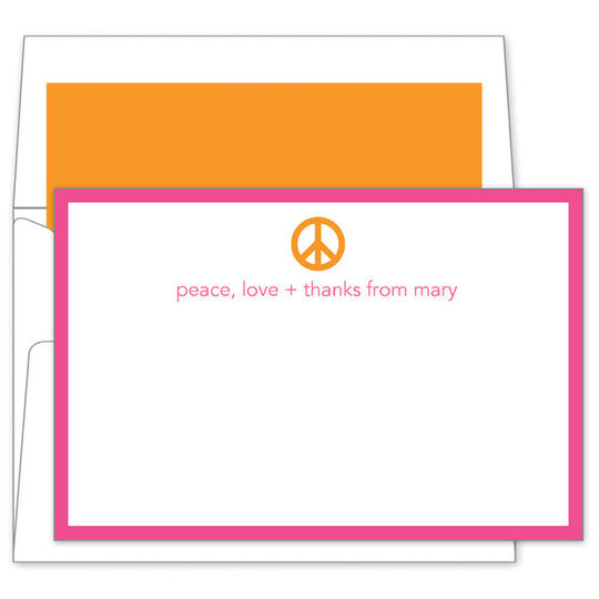 Raspberry Peace Flat Note Cards